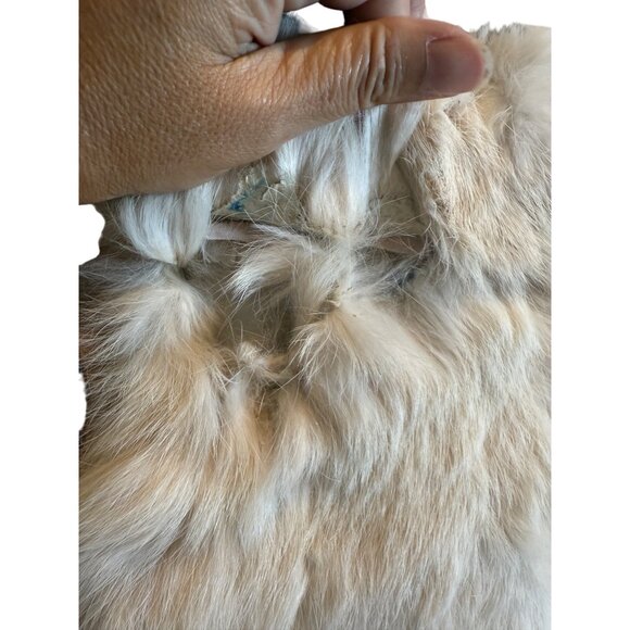 Vtg. Vera Pelliccia Rabbit Fur Suede Boho Poncho Artistic Embroidery RARE - Picture 15 of 16